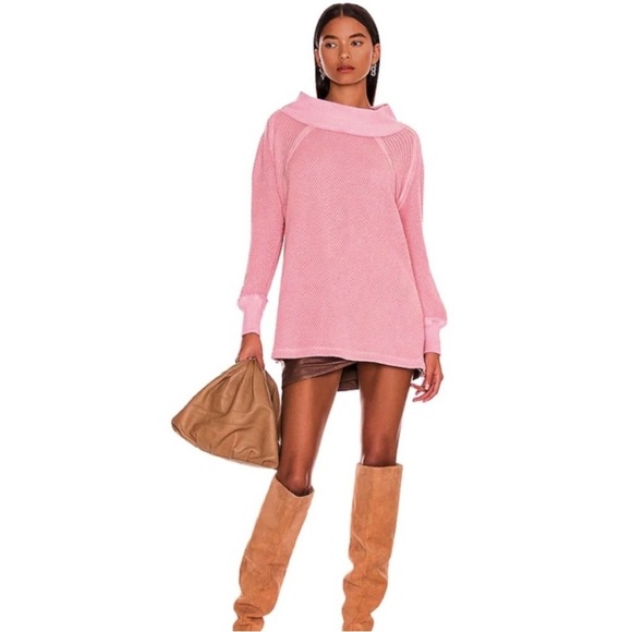 Free People Shes a Keeper Vented-Hem Tunic Faded Coral - Picture 7 of 10